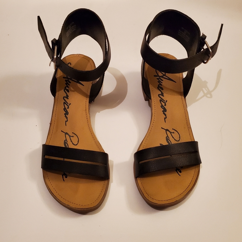 CIE American Rag Black Block Heel Sandals 6